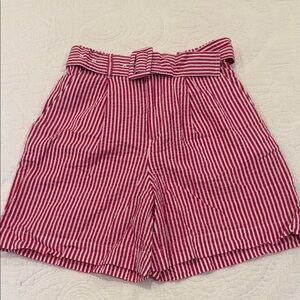 A New Day Pink and White High Waist Pinstripe Shorts